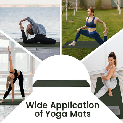 Fitvids Yoga Mat, 1/2-Inch Extra Thick High Density Exercise Mat, Anti-Tear Exercise Yoga Mat with Carrying Strap, Suitable for Various Yoga Exercises