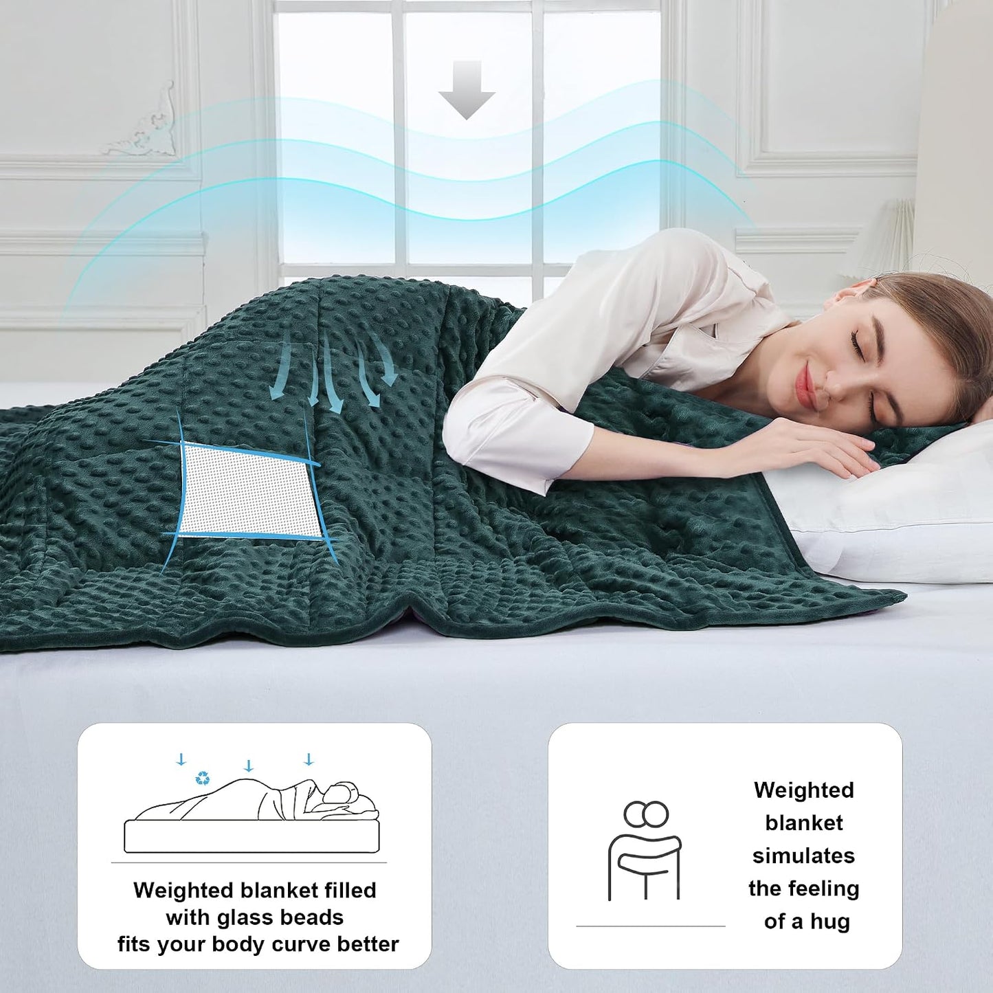 Alomidds Weighted Lap Blanket 7lbs, Cozy Luxury Breathable Weighted Blanket for Adults, Weighted Lap Pad for Travel, Relaxation, Sleeping, Purple, 29" x 24"