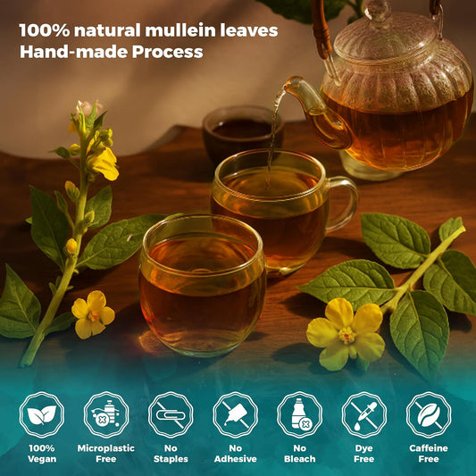 Lavitali, Mullein Leaves Tea | 60 tea bags, 100% Pure Herbal Tea | Caffeine-Free, No Sugar, Eco-Friendly Filter Bags | Daily Natural Botanical, Hot or Iced Herbal Infusion