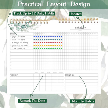 Habit Tracker Calendar- Daily, Weekly & Monthly Habit Tracker Journal