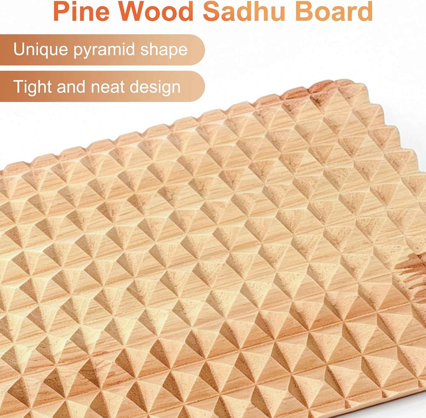Sadhu Board for Beginners - Pine Wood Nail Boards for Feet, Light Compact Acupuncture Massage Foot Board Acupressure Mat for Yoga and Meditation, 12.6x5.5x0.5 Inches, 1 Pair (2Pcs)
