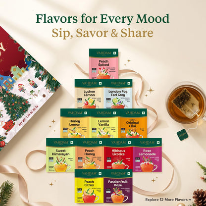VAHDAM Teas of Joy - Tea Advent Calendar 2026 | 24 Unique TeaBags for Xmas