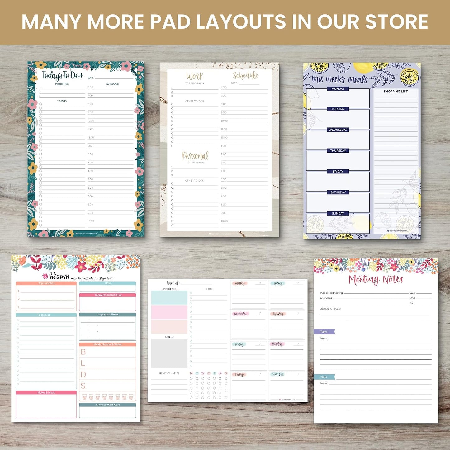bloom daily planners Horizontal Weekly To Do List Notepad with 60 Undated Sheets - Weekly Desk Planner or Chore Pad with Priorities & Habit Tracker - 8.5” x 11” - Pastel