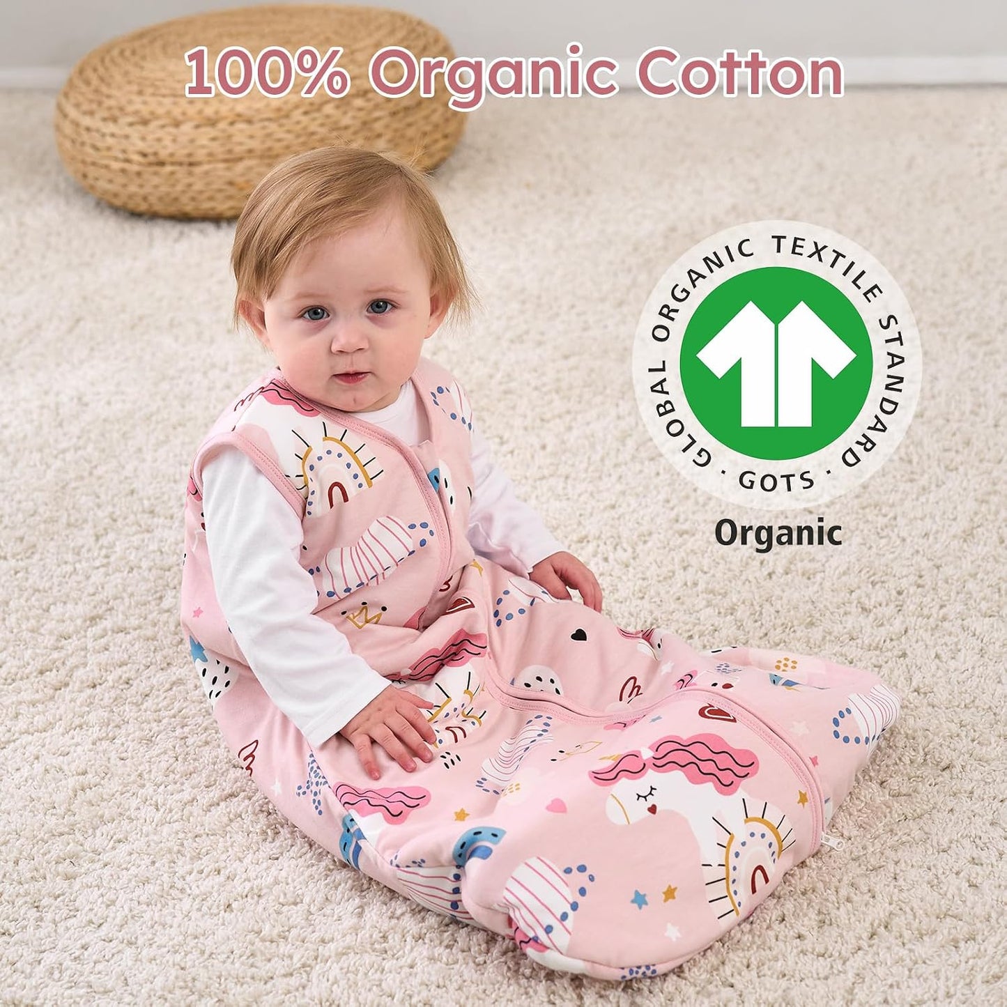 Yoofoss Baby Sleep Sack Baby Wearable Blanket 100% Cotton 2-Way Zipper Toddler Sleeping Sack