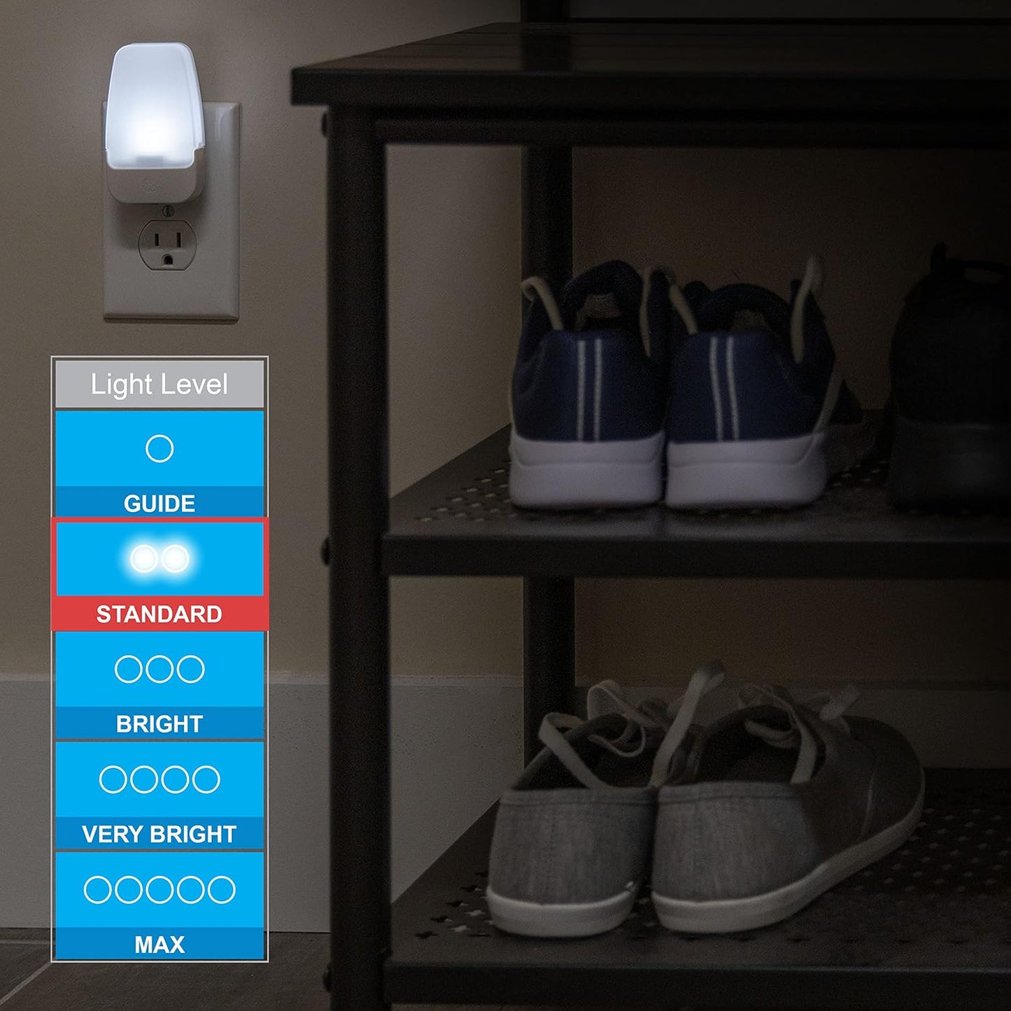 GE Sleeplite Night Lights Plug Into Wall, Dusk to Dawn Sensor, Ambient Lighting, Sleep Aid, Bathroom Decor, LED Lights for Bedroom, Apartment Essentials, Smart Home,86153, Amber, 4 Pack