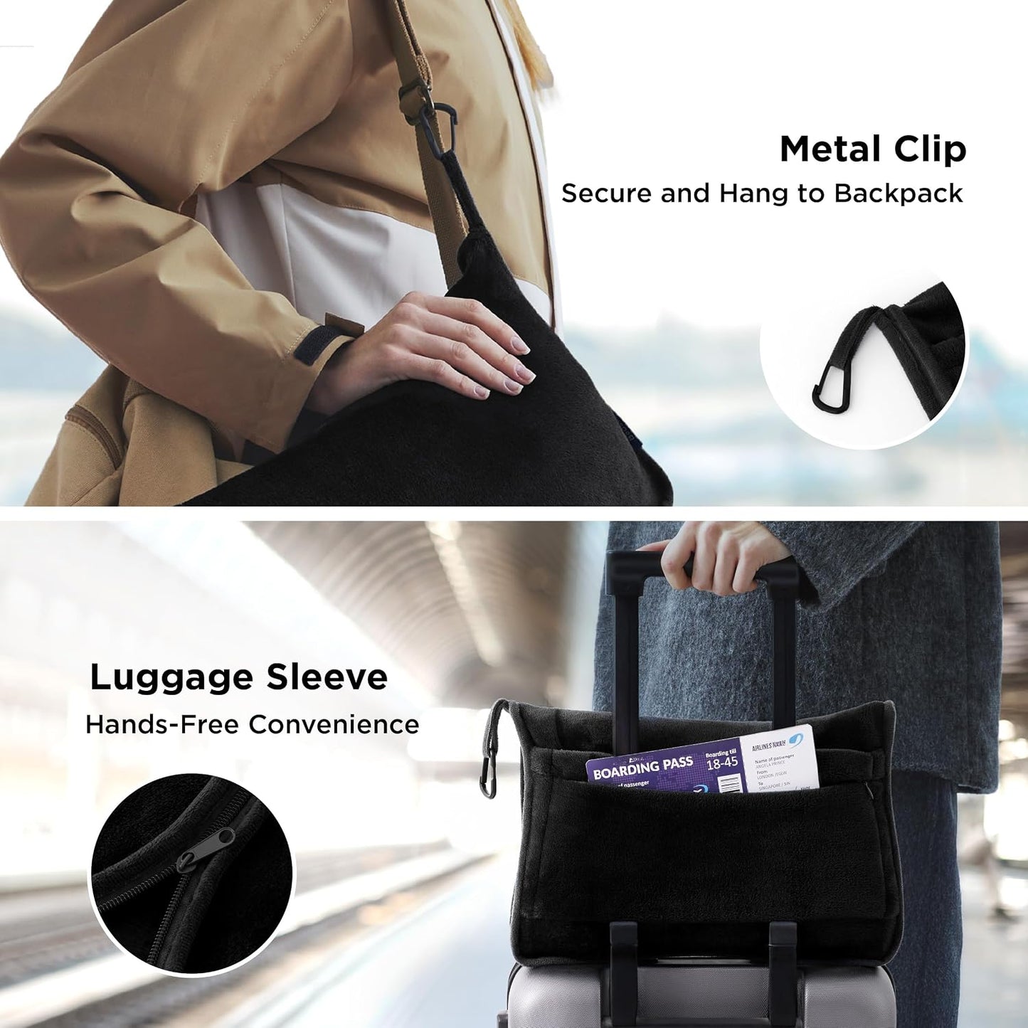 Bedsure Travel Blanket Airplane Compact with Storage Bag, Packable Blanket with Eye Mask, Lightweight 2-in-1 Travel Essentials, Functioned as Pillow for Airplane Comfort and Warmth, Pink