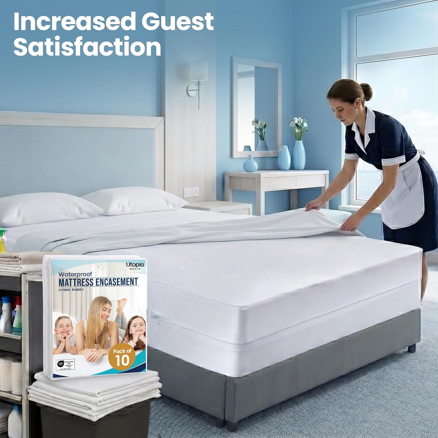 Utopia Bedding Mattress Protector Zippered Twin XL Size, 100% Waterproof Bed Bug and Dust Mite Proof Mattress Encasement, Absorbent 6 Sided Mattress Cover