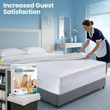 Utopia Bedding Mattress Protector Zippered Twin XL Size, 100% Waterproof Bed Bug and Dust Mite Proof Mattress Encasement, Absorbent 6 Sided Mattress Cover