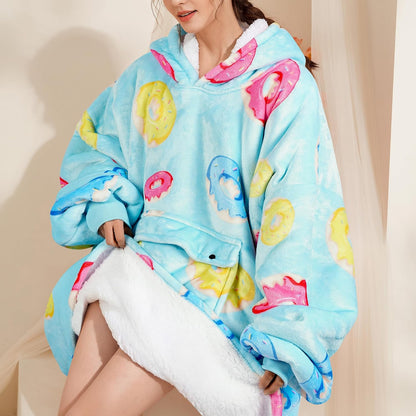 Narecte Cozy Oversized Blanket Hoodie Wearable Blanket Adults Soft Hooded Blanket Hoodie Birthday Gifts for Women Christmas - Colors B