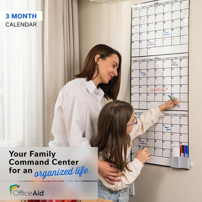 Large Dry Erase Calendar for Wall 36x48, Big Classroom Giant Month, Undated Reusable Family Monthly, Rolled Whiteboard White Board, Calendar Dry Erase Planner for Wall Erasable Large Office 48x36