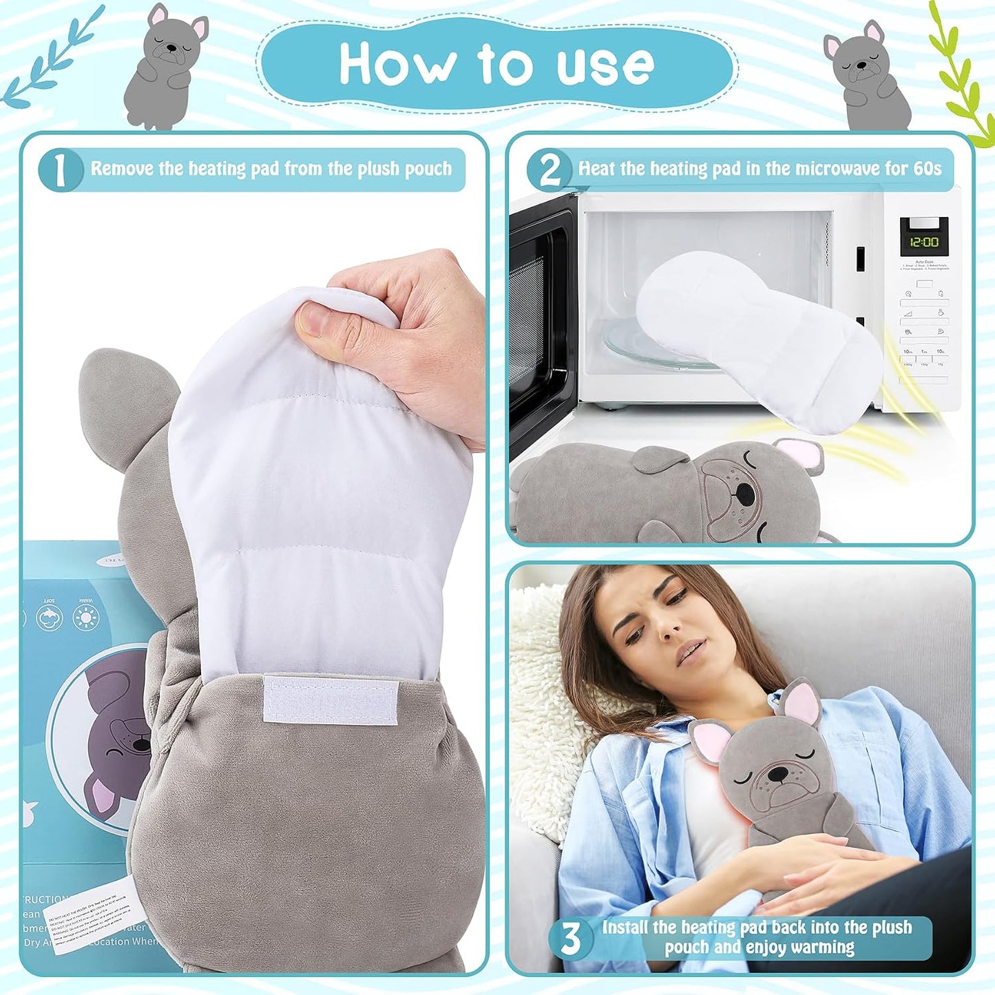 Microwave Heating Pad for Period Cramps,Otter Microwavable Heating Pad for Shoulder Neck Back Knee Pain Relief with Lavender Scented,Cute Otter Plush Toys Heat Pack for Women Kids Birthday
