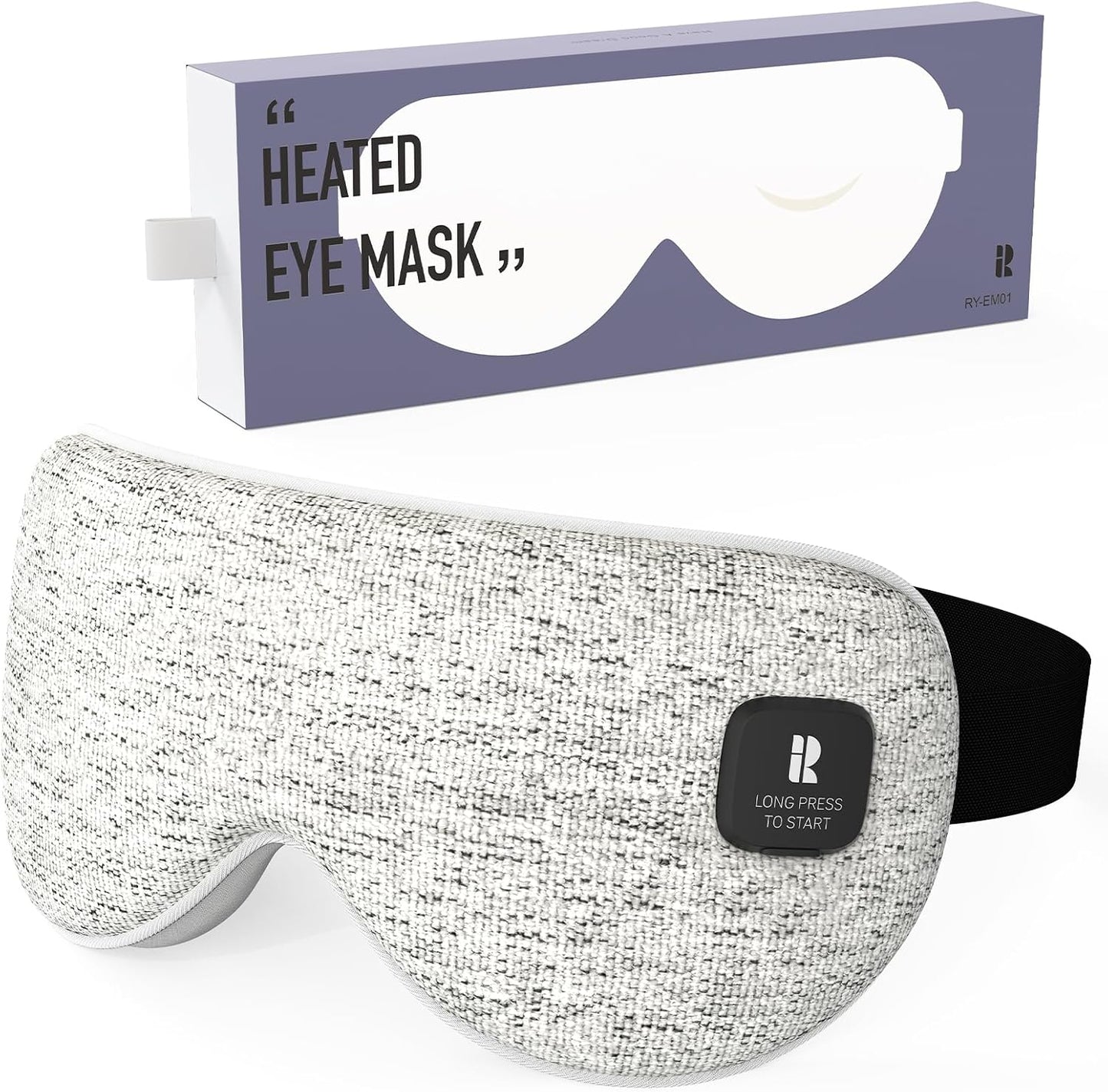 Silk Cordless Heated Eye Mask, Compress Heating Pad for Dry Eye Stye Eye Strain, Electric Warm Eye Mask for Airplane Sleeping, Blackout Eye Mask for Travel, Idea for Women/Men (Silk-Grey)