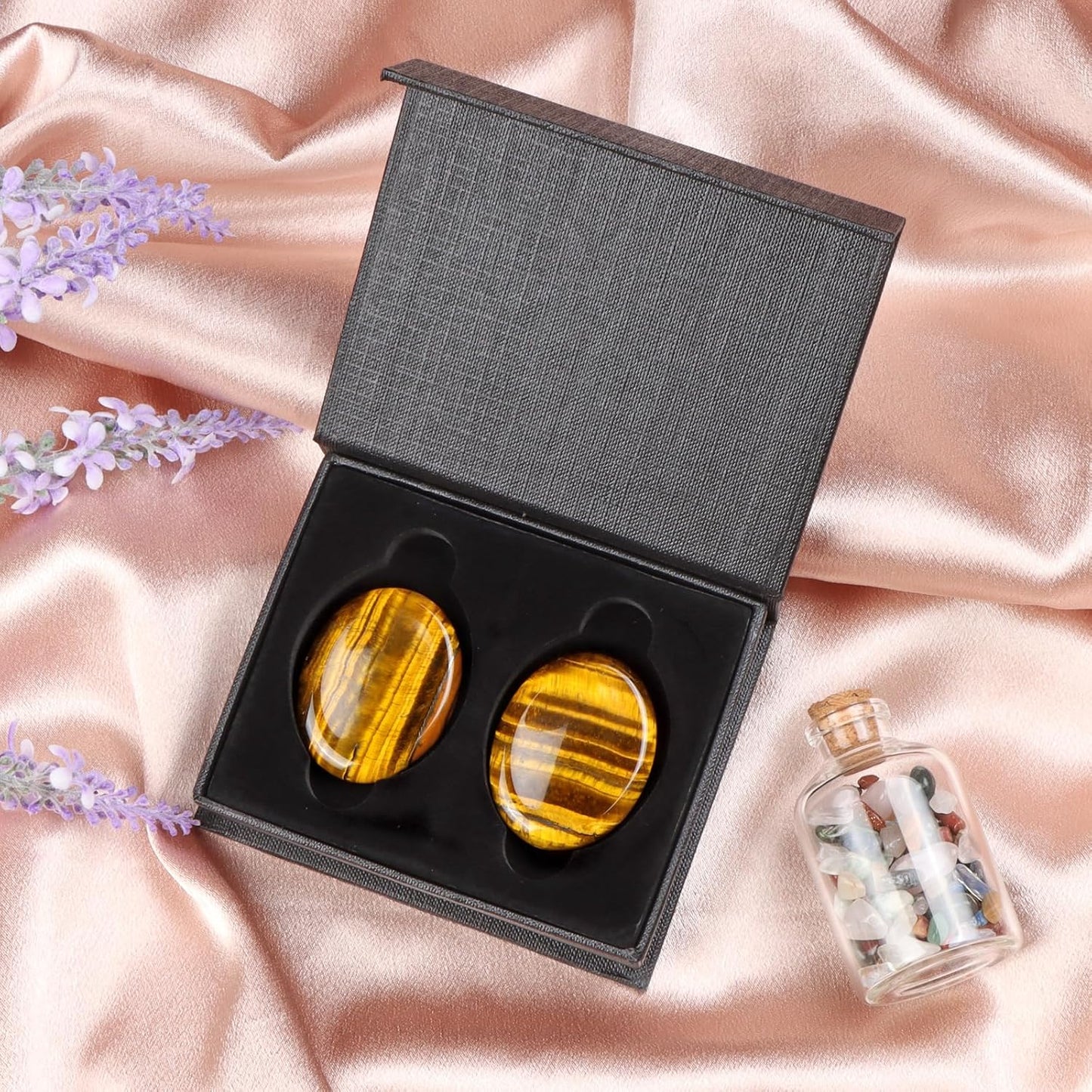Artistone Moss Agate Crystal Chakra Thumb Worry Stone Teardrop Reiki Healing Stone Pocket Palm Stones for Anxiety Stress Relief Meditation Therapy Geometry Home Decor