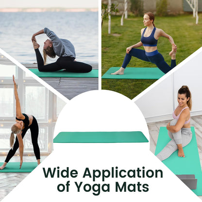 Fitvids Yoga Mat, 1/2-Inch Extra Thick High Density Exercise Mat, Anti-Tear Exercise Yoga Mat with Carrying Strap, Suitable for Various Yoga Exercises
