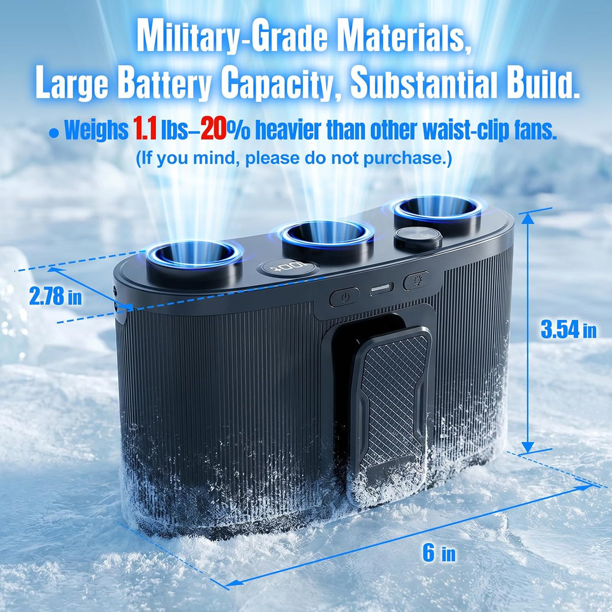 2026 Portable Waist Fan , 25000MAh Belt Fan , 199 Speeds waist fan clip on