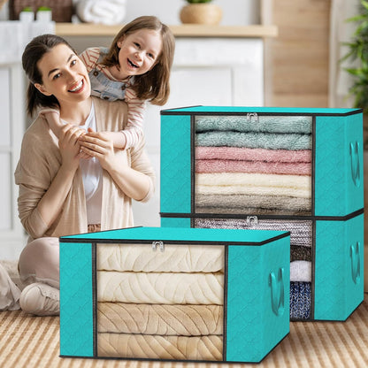 Fab totes Storage Bags for Clothes Blanket Storage Bins with Lids