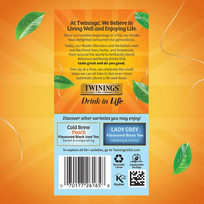 Twinings Strawberry & Raspberry Herbal Iced Tea, 72 Oversized Tea Bags, Makes 18 Pitchers or 144 Servings, Unsweetened, Naturally Caffeine-Free, 72 Count (Pack of 1)