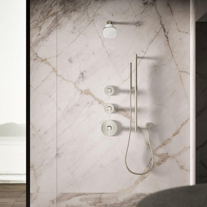 KOHLER 33631-Y-BN Cinq Round Single-Function Filtered Showerhead, Five-Layer Filtration, 2.5 GPM, Full Coverage Spray, Premium Durable Material, Vibrant Brushed Nickel