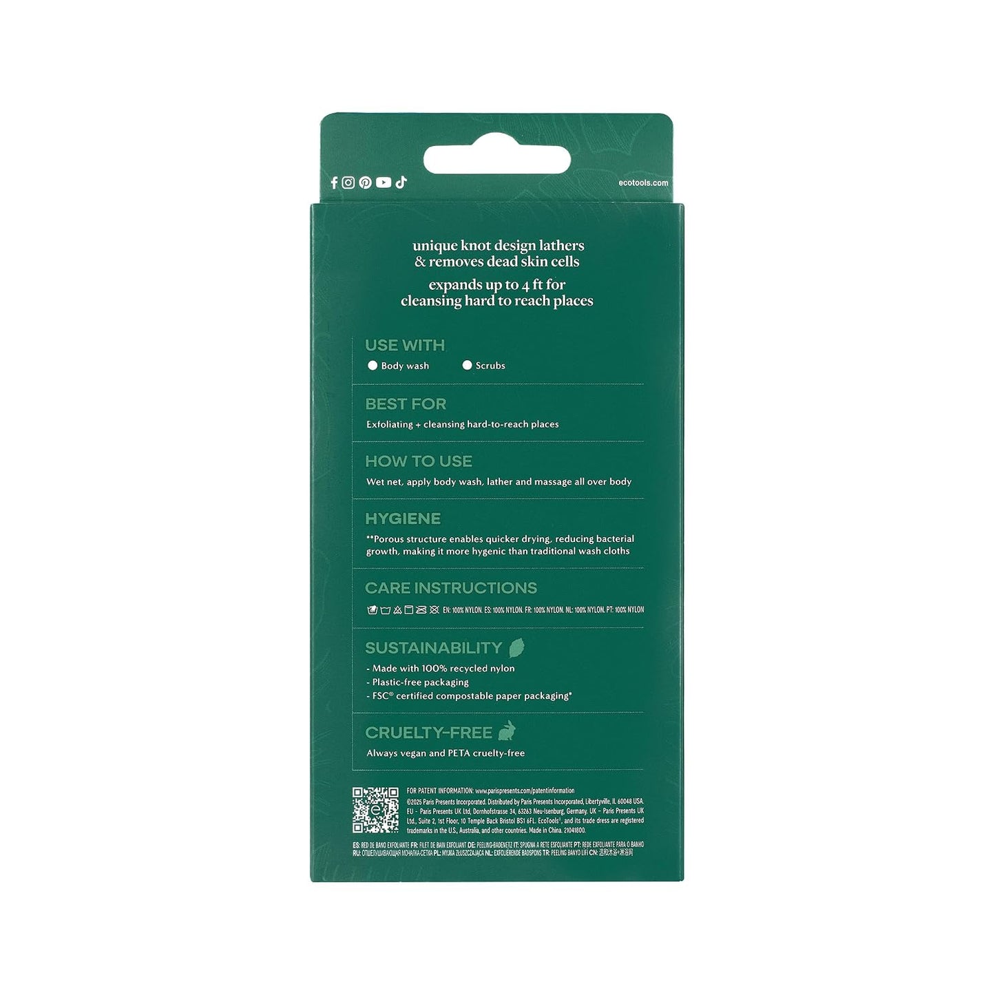 EcoTools Dry Body Brush, Cruelty-Free Bristles Exfoliate & Smooth Skin, Dry Brushing Removes Flaky Skin, May Help Improve Circulation & Tone, Vegan & Cruelty-Free, 1 Count