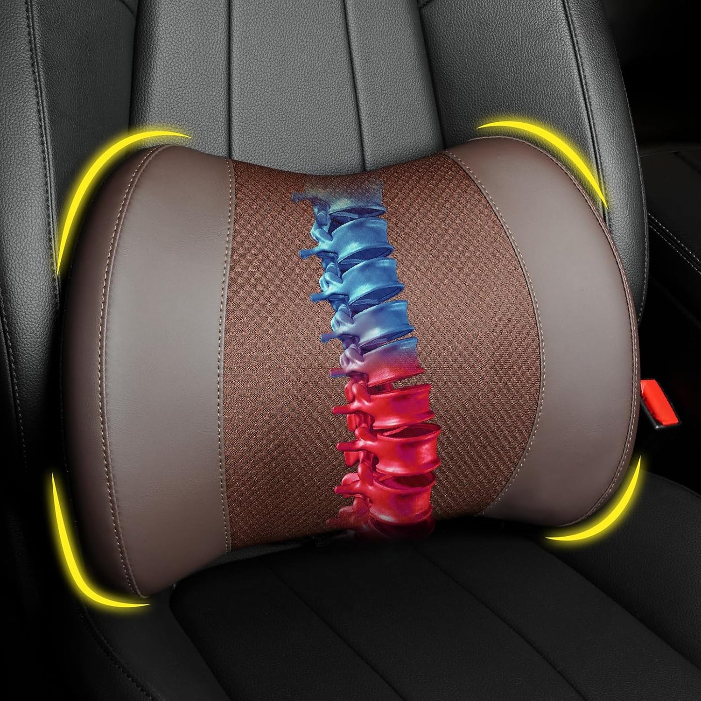 Lofty Aim Lumbar Support Pillow for Car, Car Seat Back Support for Driving | Memory Foam Car Lumbar Support for Driving Seat, Car Back Cushion, Adjustable Straps, Lower Back Pillow, Office Chairs, Black
