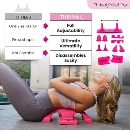 Thrival Arch Back Stretcher - Psoas Muscle Release Tool App for Hip Flexor, Back, Glute, Iliacus, and Neck - Spine Decompressor, Trigger Point, and Myofascial Release – Carbon Black