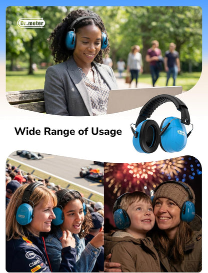 Dr.meter Ear Protection Ear Muffs, Noise Cancelling Headphones for Adults Kids 31dB Earmuffs for Noise Reduction, Hearing Protection for Shooting Gun Range, Mowing, Monster Jam, Sensory, Fireworks