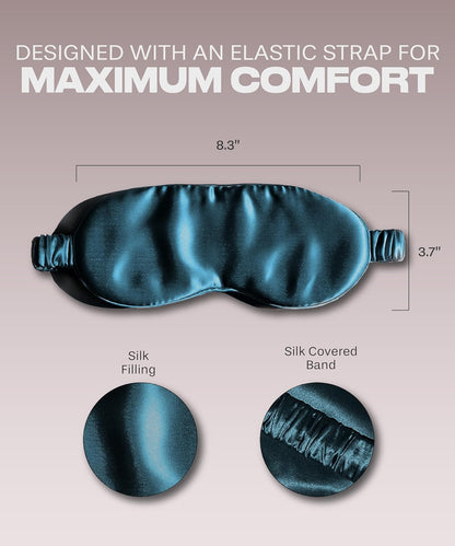 SUNDAYSILKS™ | Adjustable Silk Sleep Mask for Side Sleeper | Cloud-Like Comfort, Weighted for Deep Sleep | Soft Sleep Face Mask for Women & Men, Full Blackout, Cooling Silk Eye Mask for Sleeping