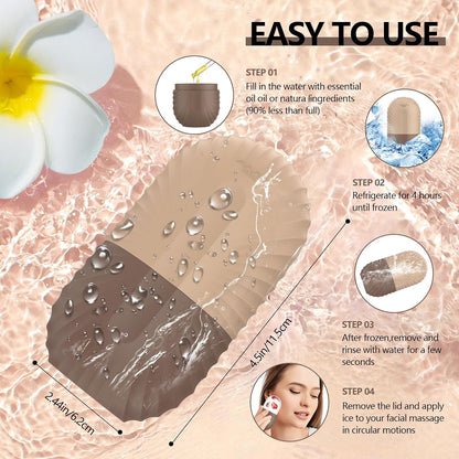 Ice Roller for Face and Eye, Reusable Silicone Ice Facial Roller Ice Holder, Face Ice Mold Skin Care, Ice Cube Roller for Shrink Pores Anti Wrinkle Reduce Puffiness, Black