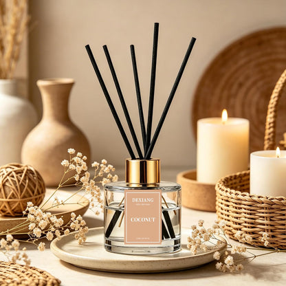 Reed Diffuser Set, Coconut 3.38 fl oz Oil Home Fragrance Bathroom Decor