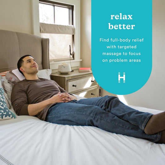 Homedics Shiatsu Back Massager with Heat, 3D Deep Tissue Massage Pillow