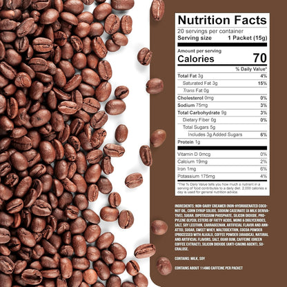 The Frozen Bean Vanilla Bean Frappe & Latte Instant Mix (10 Sticks), Made with Arabica Coffee, Double Shot Caffeine, Low Sugar & Premium Ingredients, Hot, Iced, or Blended Drinks