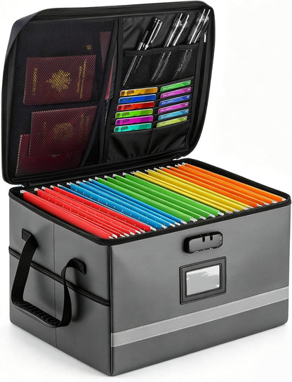 EXLIFBAG Fireproof File Organizer with Lock, 1 Layer