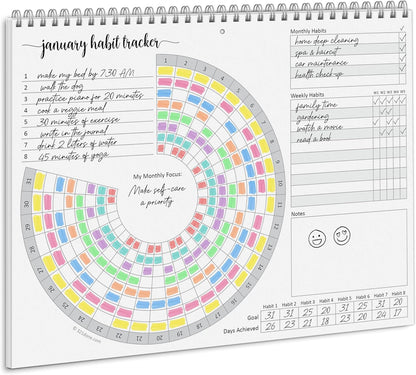 321Done Habit Tracker Calendar Pad, 8.5x11 Monthly, Made in USA