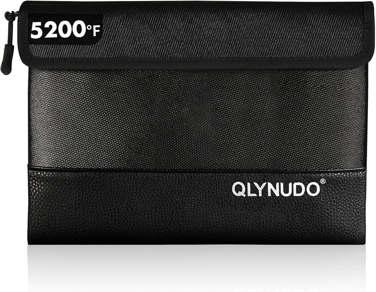 Fireproof Money Bag 2 Pack, Waterproof Document Pouch for Cash & Passport
