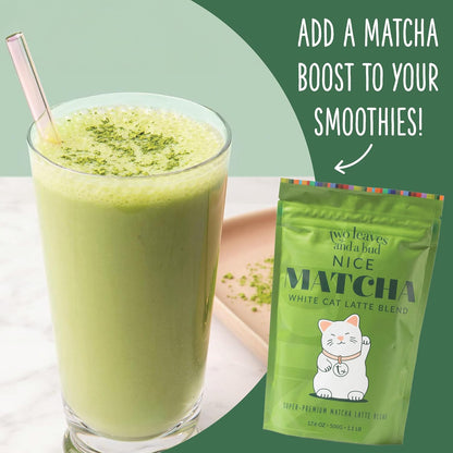 Two Leaves and a Bud Nice Matcha Latte Blend, Japanese Matcha Green Tea Powder, 2 Resealable Bags, 224g