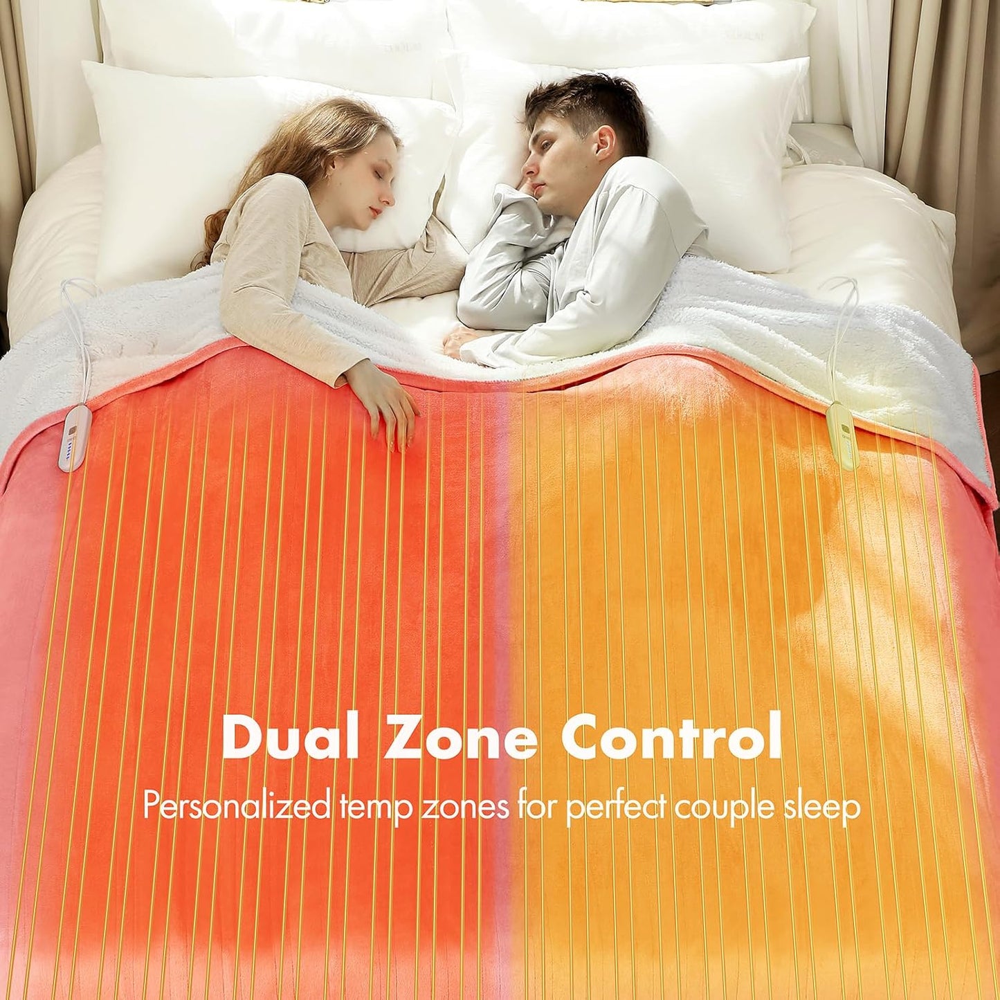 Heated Blanket Throw 50" x 60" - Soft Flannel Sherpa Electric Blanket Throw with 5 Heating Levels & 4 Hours Auto Off, Machine Washable, Ideal Gift for Grandma (Purple)