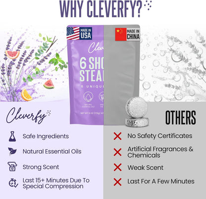 Cleverfy Shower Steamers Aromatherapy - Birthday Gifts for Women, Mom, Wife, Grandma, Her, Best Friend, Daughter, Sister, Teens & Girlfriend - 6 Tablets