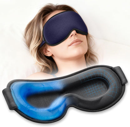 3D Cooling Gel Weighted Eye Mask for Sleeping, 100% Blackout Sleep Mask