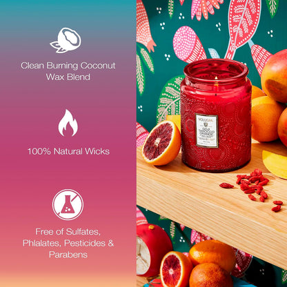 Voluspa Baltic Amber Candle, 18 oz, Coconut Wax Blend, Scented Candles for Home, 100 Hour Burn Time, Candle Jar