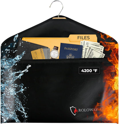 ROLOWAY Hanger Diversion Fireproof Safe, Hidden Compartment for Home & Travel, Secret Safe for Cash Hiding Under Clothes with Small Fireproof Bag