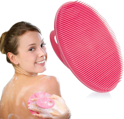 INNERNEED Soft Silicone Body Cleansing Brush Shower Scrubber, Gentle Exfoliating and Massage for All Kinds of Skin (Dark Green)