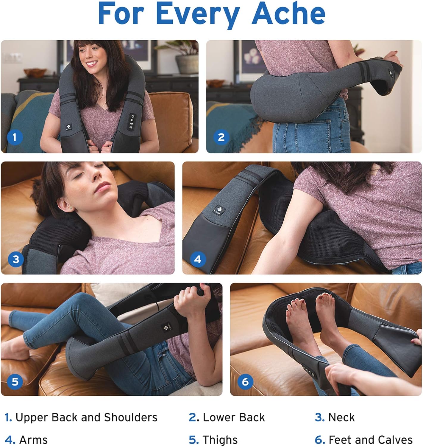Etekcity FSA Eligible Cordless Neck Massager for Pain Relief Deep Tissue, Shiatsu Shoulder Massager with Heat, Massage Tools for Trapezius, Lymphatic Drainage, Relaxation Therapy, HSA Items, Cadeo