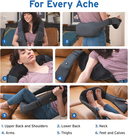 Etekcity FSA Eligible Cordless Neck Massager for Pain Relief Deep Tissue, Shiatsu Shoulder Massager with Heat, Massage Tools for Trapezius, Lymphatic Drainage, Relaxation Therapy, HSA Items, Cadeo