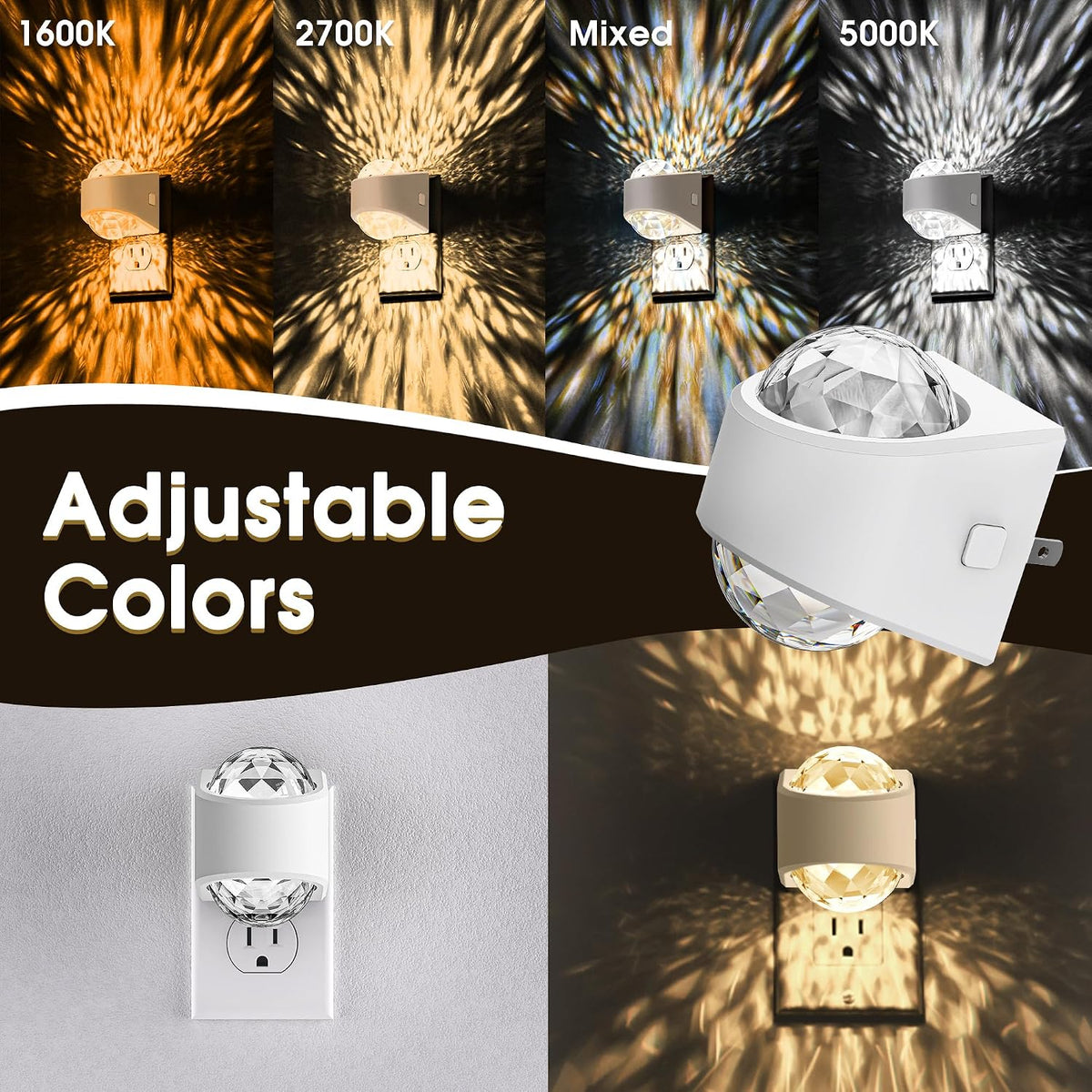 Briignite Night Light,Night Lights Plug into Wall,LED Projector Night Light