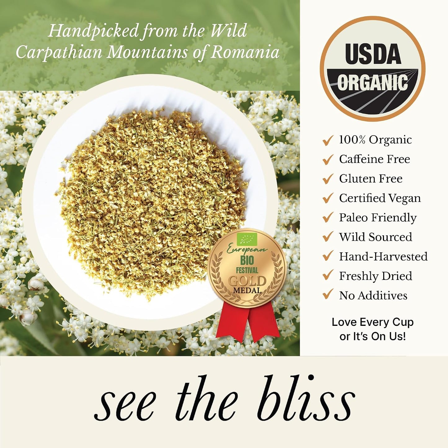 Organic Lemon Balm Tea - Caffeine Free Loose Leaf Herbal Tea - Pharmacopoeia Potency - 25 Servings