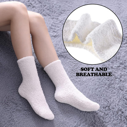 FNOVCO Non Slip Socks for Women Winter Warm Cozy Fuzzy Slipper Socks Soft Fluffy Hospital Socks with Grips