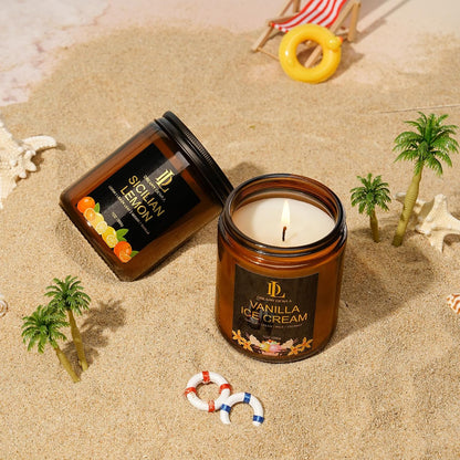 Scented Candles Set, 4 Pack Soy Candles for Home Scented, Candle Gifts for Women Men, 28oz 200 Hours Burn, Scents of Pineapple Cocktail/Coconut Vanilla/Pink Sands/Bahamian Breeze