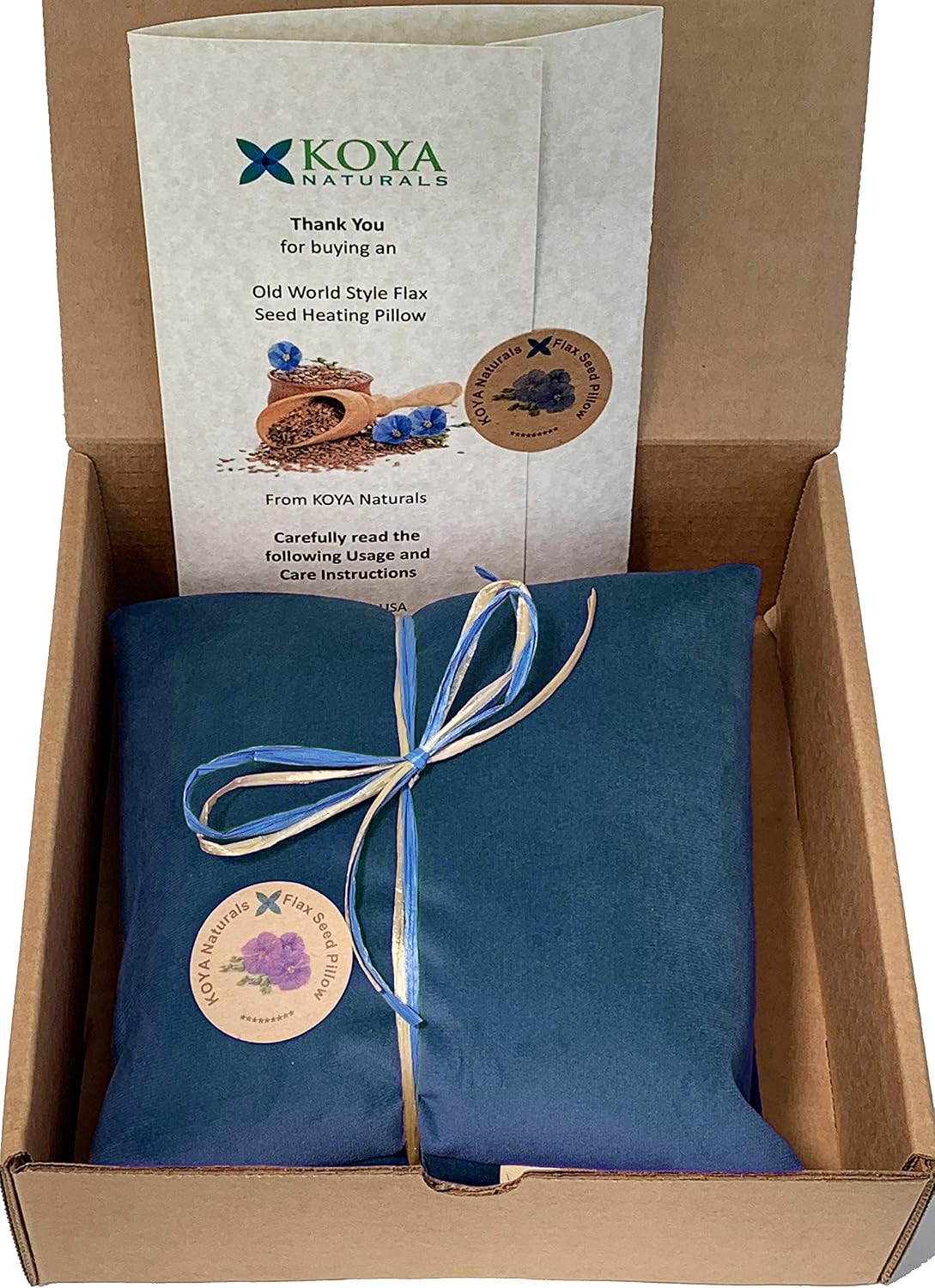 KOYA Naturals Soft Velvet Flax Seed Pillow with Lavender - Microwave Heating Pad – Microwavable Moist Heat Pack – for Neck, Muscle, Joint, Stomach Pain, Menstrual Cramps – Warm Wrap (Purple)