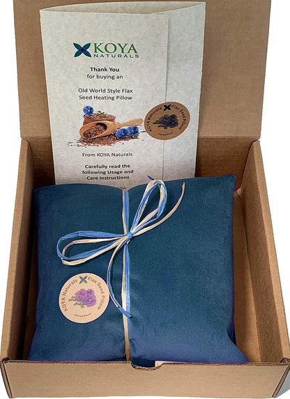 KOYA Naturals Soft Velvet Flax Seed Pillow with Lavender - Microwave Heating Pad – Microwavable Moist Heat Pack – for Neck, Muscle, Joint, Stomach Pain, Menstrual Cramps – Warm Wrap (Purple)