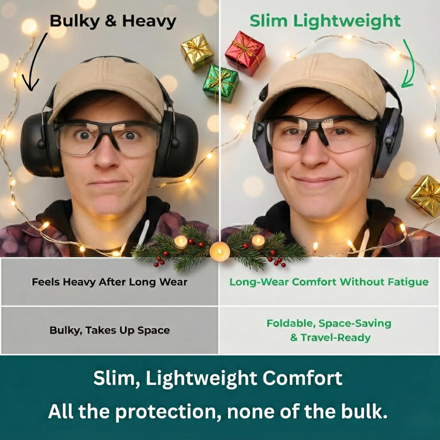 Pro For Sho 34dB NRR Hearing Protection Ear Muffs – Highest NRR Compact Design Ear Protection for Loud Events & Sensory Use